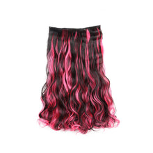 Load image into Gallery viewer, One Piece 5-clip Synthetic Wig Natural Colored Highlights Wig Long Straight Curly Hair Extensions Women False Hair Piece