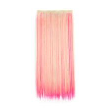 Load image into Gallery viewer, One Piece 5-clip Synthetic Wig Natural Colored Highlights Wig Long Straight Curly Hair Extensions Women False Hair Piece