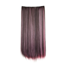 Load image into Gallery viewer, One Piece 5-clip Synthetic Wig Natural Colored Highlights Wig Long Straight Curly Hair Extensions Women False Hair Piece