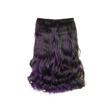 Load image into Gallery viewer, One Piece 5-clip Synthetic Wig Natural Colored Highlights Wig Long Straight Curly Hair Extensions Women False Hair Piece