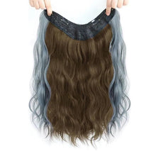 Load image into Gallery viewer, One Piece 4-clip Water Ripple Synthetic Wig Colored Highlights Wig Fluffy Long Curly Hair Extensions Women False Hair Piece