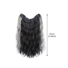 Load image into Gallery viewer, One Piece 4-clip Water Ripple Synthetic Wig Colored Highlights Wig Fluffy Long Curly Hair Extensions Women False Hair Piece