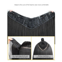 Load image into Gallery viewer, One Piece 4-clip Water Ripple Synthetic Wig Colored Highlights Wig Fluffy Long Curly Hair Extensions Women False Hair Piece