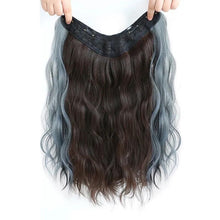 Load image into Gallery viewer, One Piece 4-clip Water Ripple Synthetic Wig Colored Highlights Wig Fluffy Long Curly Hair Extensions Women False Hair Piece