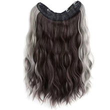 Load image into Gallery viewer, One Piece 4-clip Water Ripple Synthetic Wig Colored Highlights Wig Fluffy Long Curly Hair Extensions Women False Hair Piece