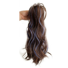 Load image into Gallery viewer, Gripping Clip Style Ponytail Wig Fluffy Colored Highlights Simulation Synthetic Wig Durable Natural Long Curly Hair