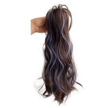 Load image into Gallery viewer, Gripping Clip Style Ponytail Wig Fluffy Colored Highlights Simulation Synthetic Wig Durable Natural Long Curly Hair
