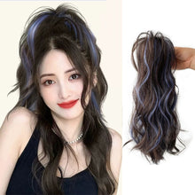 Load image into Gallery viewer, Gripping Clip Style Ponytail Wig Fluffy Colored Highlights Simulation Synthetic Wig Durable Natural Long Curly Hair