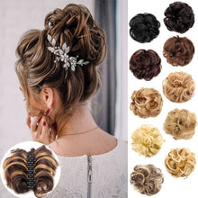 Load image into Gallery viewer, Hair Clip Style Curly Wig Hair Extensions Bun Fluffy Updo Chignon Synthetic Wig Messy Bun Women Hair Piece
