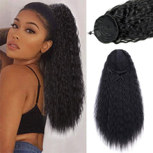 Load image into Gallery viewer, Fluffy Corn Perm Long Curly Hair Ponytail High Temperature Silk Elastic Mesh Drawstring Long Ponytail Synthetic Wig