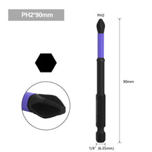 Load image into Gallery viewer, 1pc Anti-Slip Cross Screwdriver PH2 Magnetic Batch Head PH2 Magnetic Batch Head Impact Screw Driver Bit 25/50/65/70/90/150mm