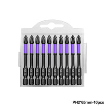 Load image into Gallery viewer, 10/20pcs Anti-Slip Cross Screwdriver PH2 Magnetic Batch Head PH2 Magnetic Batch Head Impact Screw Driver Bit 25/50/65/70/90/150mm