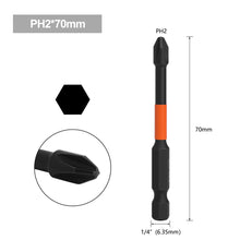 Load image into Gallery viewer, 1pc PH2 Screwdriver Batch Head Magnetic Impact Strong Cross Screwdriver Bit 5/50/65/70/90/150mm