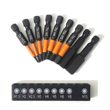 Load image into Gallery viewer, 9pcs/set 1/4 Hex Head Allen Wrench Screwdriver Socket Bits Set Quick Change Magnetic Batch Head Impact Drill Screwdriver Bit H1.5-H10