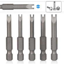 Load image into Gallery viewer, 5pcs U Shaped Screwdriver Bits 1/4 Hex Magnetic Batch Head Set 50mm Length for Hand Tools Electric Tools U4 U5 U6 U7 U8