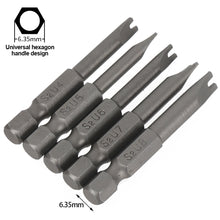 Load image into Gallery viewer, 5pcs U Shaped Screwdriver Bits 1/4 Hex Magnetic Batch Head Set 50mm Length for Hand Tools Electric Tools U4 U5 U6 U7 U8