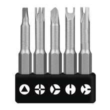 Load image into Gallery viewer, 5pcs U Y Cross FPH Shaped Screwdriver Bits 1/4 Hex Magnetic Batch Head Set 50mm Length for Hand Tools Electric Tools