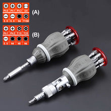 Load image into Gallery viewer, Multi-functional Ratchet Screwdriver Set 8 in 1 Screwdriver Bits Set 0-180° Adjustable Angle Screwdriver Tool for Household Auto Repair