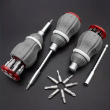 Load image into Gallery viewer, Multi-functional Ratchet Screwdriver Set 8 in 1 Screwdriver Bits Set 0-180° Adjustable Angle Screwdriver Tool for Household Auto Repair