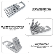 Load image into Gallery viewer, 13 in 1 Multifunction Stainless Steel Tool Outdoor Combination Screwdriver Ruler Tools Camping Cycling Repairing Folding Keychain Tools