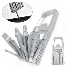 Load image into Gallery viewer, 13 in 1 Multifunction Stainless Steel Tool Outdoor Combination Screwdriver Ruler Tools Camping Cycling Repairing Folding Keychain Tools