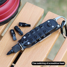 Load image into Gallery viewer, Multifunctional Mini Screwdriver with LED Light Outdoor EDC Wrench Bottle Opener Keychain Portable Repair Tool