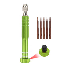 Load image into Gallery viewer, 5 in 1 Aluminum Alloy Screwdriver Set w/o Bearing Disassembly Screwdriver Slotted Cross Bits Phone Laptop Glasses Household Repair Tools