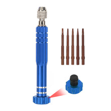 Load image into Gallery viewer, 5 in 1 Aluminum Alloy Screwdriver Set w/o Bearing Disassembly Screwdriver Slotted Cross Bits Phone Laptop Glasses Household Repair Tools