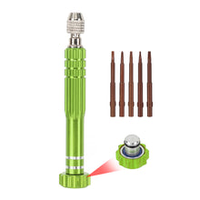Load image into Gallery viewer, 5 in 1 Aluminum Alloy Screwdriver Set w/o Bearing Disassembly Screwdriver Slotted Cross Bits Phone Laptop Glasses Household Repair Tools