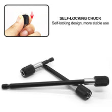 Load image into Gallery viewer, 1/4 Inch Self-locking Hex Shank Quick Release Magnetic Electric Screwdriver Extension Bit Holder 60/100/150mm Extension Rod