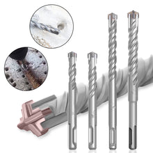 Load image into Gallery viewer, SDS Plus Drill Bit Concrete Cross Tips Bits 4 Cutters Ceramic Wall Brick Drilling Bits Electric Hammer Bits