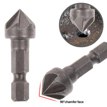 Load image into Gallery viewer, Countersink Drill Bits Hex Shank 90 Degree Reaming Bits for Woodworking Chamfer Cutter Carbon Steel Drill Bit