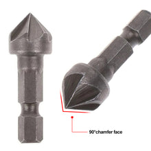 Load image into Gallery viewer, Countersink Drill Bits Hex Shank 90 Degree Reaming Bits for Woodworking Chamfer Cutter Carbon Steel Drill Bit