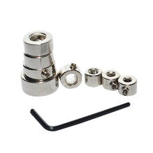 Load image into Gallery viewer, 8pcs Woodworking Drill Depth Stop Bit Collar Set Adjustable Positioner Limit Ring Allen Wrench Tighten Stopper Set Screws Woodworking Tool