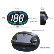 Load image into Gallery viewer, Car HUD Head Up Display Car Digital GPS Speedometer Gauges Compass USB Port Compass Speed Meter With Atmosphere Light Pickup Trucks