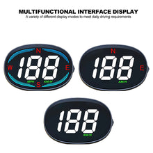Load image into Gallery viewer, Car HUD Head Up Display Car Digital GPS Speedometer Gauges Compass USB Port Compass Speed Meter With Atmosphere Light Pickup Trucks