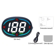 Load image into Gallery viewer, Car HUD Head Up Display Car Digital GPS Speedometer Gauges Compass USB Port Compass Speed Meter With Atmosphere Light Pickup Trucks