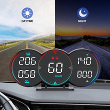Load image into Gallery viewer, Car DC 12V HUD GPS+Beidou Chip Head Up Display LCD Speedometer Water Oil Temp Alarm Slope Meter Overspeed Diagnotstic