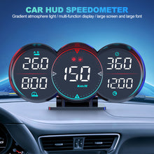 Load image into Gallery viewer, Car DC 12V HUD GPS+Beidou Chip Head Up Display LCD Speedometer Water Oil Temp Alarm Slope Meter Overspeed Diagnotstic