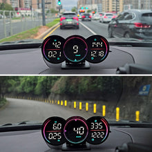 Load image into Gallery viewer, Car DC 12V HUD GPS+Beidou Chip Head Up Display LCD Speedometer Water Oil Temp Alarm Slope Meter Overspeed Diagnotstic