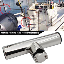 Load image into Gallery viewer, 1PC Marine Fishing Rod Holder Rotatable Pipe Pitch Boat Yacht 316 Stainless Steel Fishing Rod Support For Boats