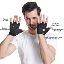 Load image into Gallery viewer, 1 Pair Lightweight Breathable Fitness Gloves Palm Thickened Anti-Slip Anti-Cocoon Lifting Pull-Up Riding Half Finger Gloves