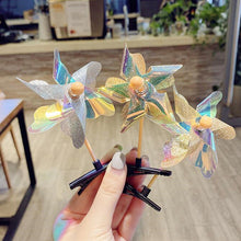 Load image into Gallery viewer, Sequin Pinwheel Hairpin Laser Effect Rotated Pinwheels Spring Hair Clip Hair Accessories Children Gift Funny Hair Barrette Decoration