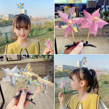 Load image into Gallery viewer, Sequin Pinwheel Hairpin Laser Effect Rotated Pinwheels Spring Hair Clip Hair Accessories Children Gift Funny Hair Barrette Decoration