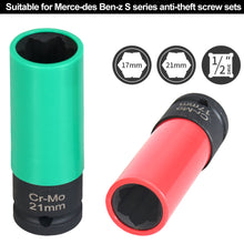 Load image into Gallery viewer, 17mm/21mm Universal Wheel Lock Nut Removal Socket Wrench Anti-theft Removal Socket Wrench Repair Tools for Mercedes Benz S Series