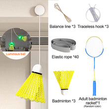 Load image into Gallery viewer, Portable Luminous Badminton Single Trainer Automatic Rebound Badminton Strength Training Trainer Fitness Partner
