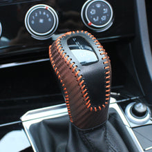 Load image into Gallery viewer, Car PU Leather Carbon Fiber Gear Shift Knob Cover Handball Trim For Volkswagen Sagitar VW Passat Polo Accessories