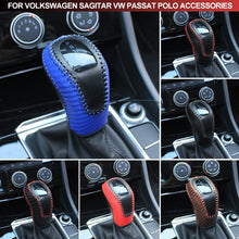 Load image into Gallery viewer, Car PU Leather Carbon Fiber Gear Shift Knob Cover Handball Trim For Volkswagen Sagitar VW Passat Polo Accessories
