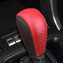 Load image into Gallery viewer, Car PU Leather Carbon Fiber Gear Shift Knob Cover Handball Trim For Subaru Forester 13-18 CROSSTREK 13-14 Subaru XV 12-17 Subaru LEVORG 14-16