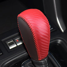 Load image into Gallery viewer, Car PU Leather Carbon Fiber Gear Shift Knob Cover Handball Trim For Subaru Forester 13-18 CROSSTREK 13-14 Subaru XV 12-17 Subaru LEVORG 14-16